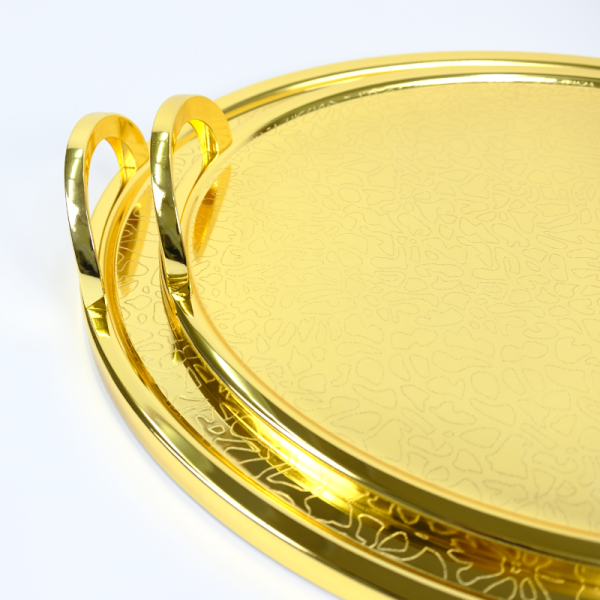 2 Pieces oval tray set with handles - Image 2