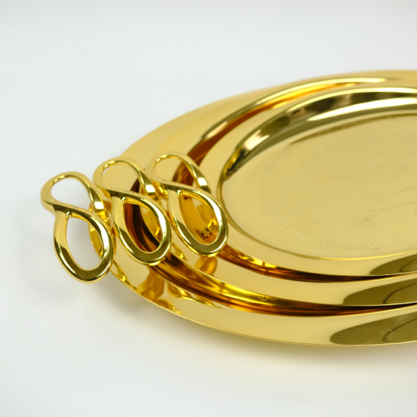 3-Piece oval tray set with handles - Image 2