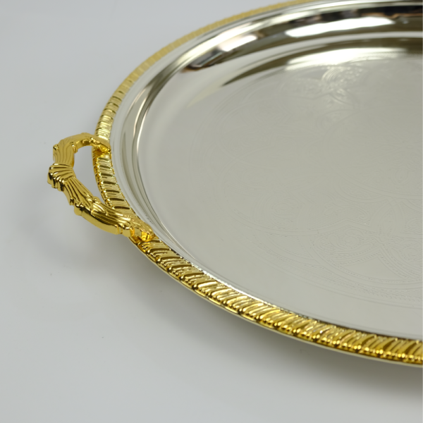 Fancy circle tray with handles - Image 6