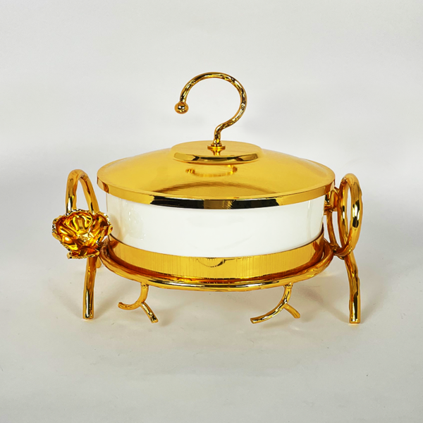 Ceramic Buffet with Metal Stand