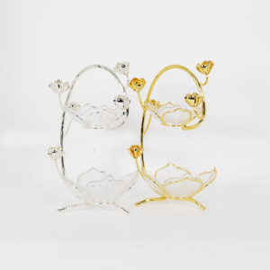 Two Rose Basket with Crystal Bowl