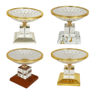 Deluxe Glass Candy Bowl with Metal Base and Frame