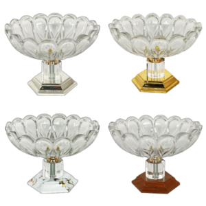 Deluxe Glass Candy Bowl with Metal Base