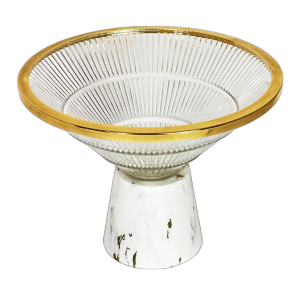 Deluxe Glass Candy Bowl with Metal Base and Frame - Image 4