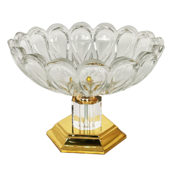 Deluxe Glass Candy Bowl with Metal Base - Image 3