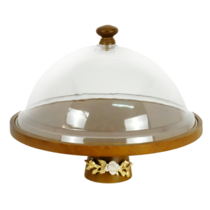 Wooden Cake Plate With Acrylic Cover