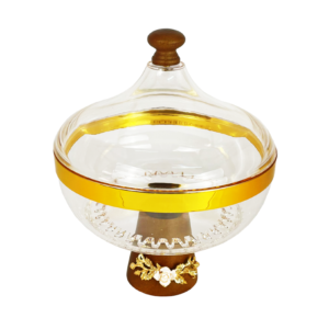 Deluxe acrylic thamer bowl base and knob wooden . Base with zinc flower