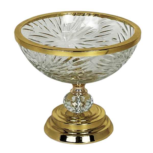 Deluxe Glass Candy Bowl with Metal Base - Image 2