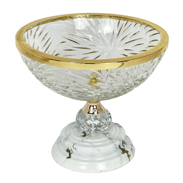 Deluxe Glass Candy Bowl with Metal Base - Image 4