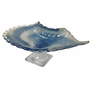 Murano-Style Scalloped Seashell Centerpiece – Hand-Blown Art Glass