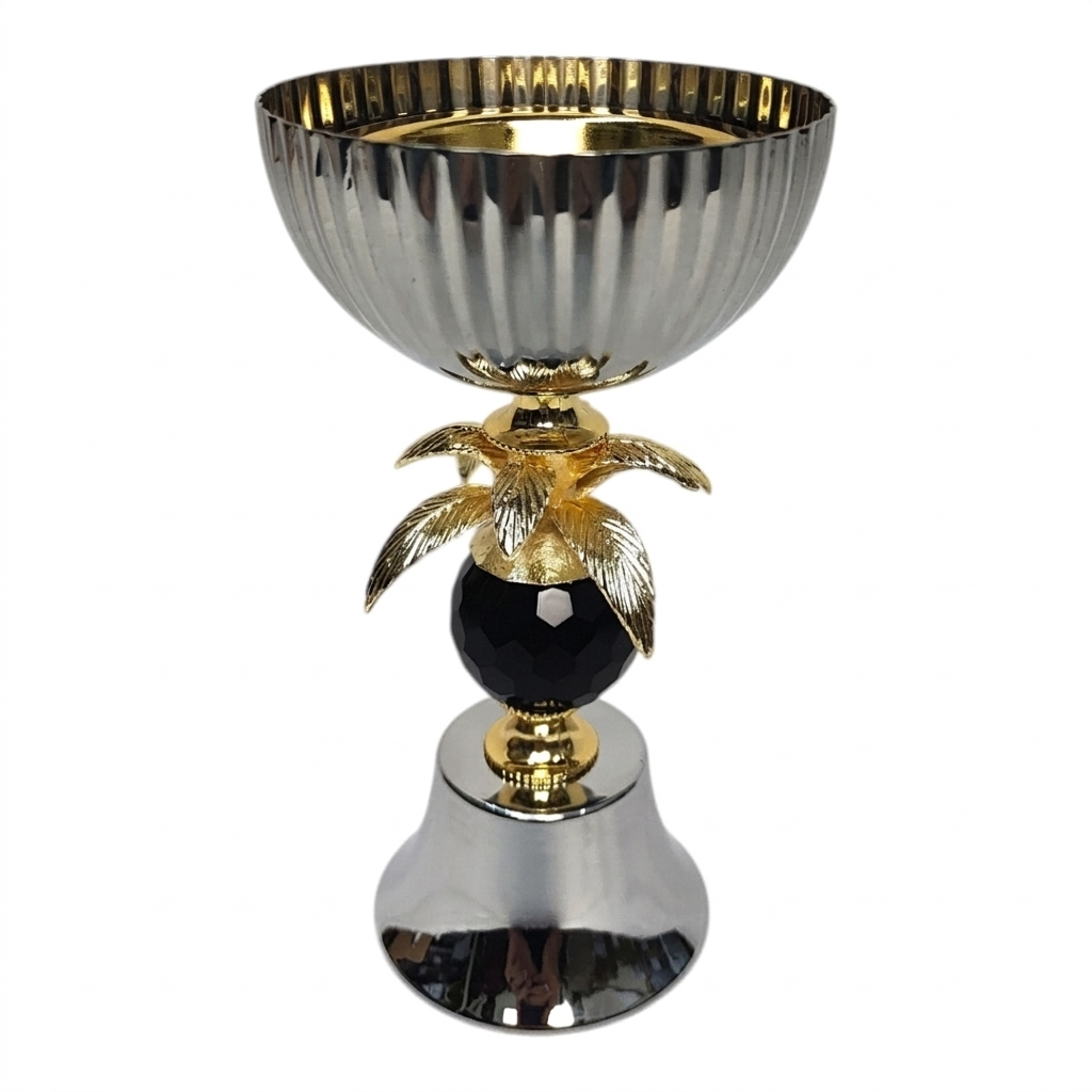 Almas Royal 3-Piece Incense Burner Set – Silver & Gold - Image 3